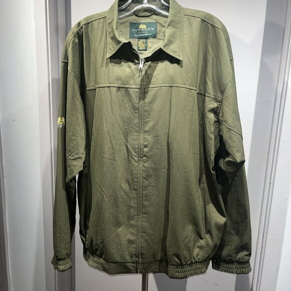 MacGregor Tourney Golf Jacket Nylon Lined Waterproof Men's Large Olive Green - Picture 1 of 12